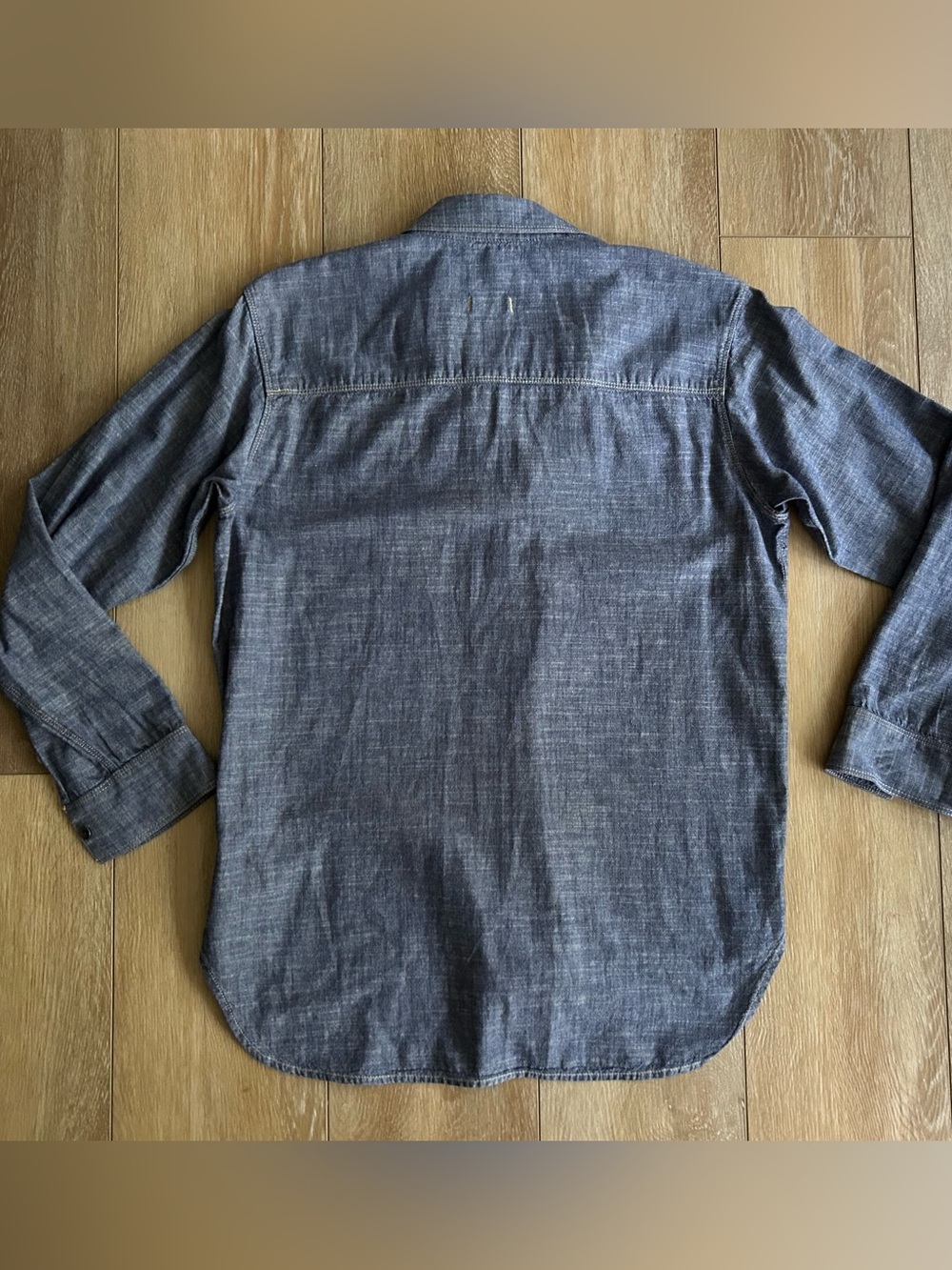 Madewell denim button-up long sleeve collared shirt - Rinse wash - Picture 6 of 8